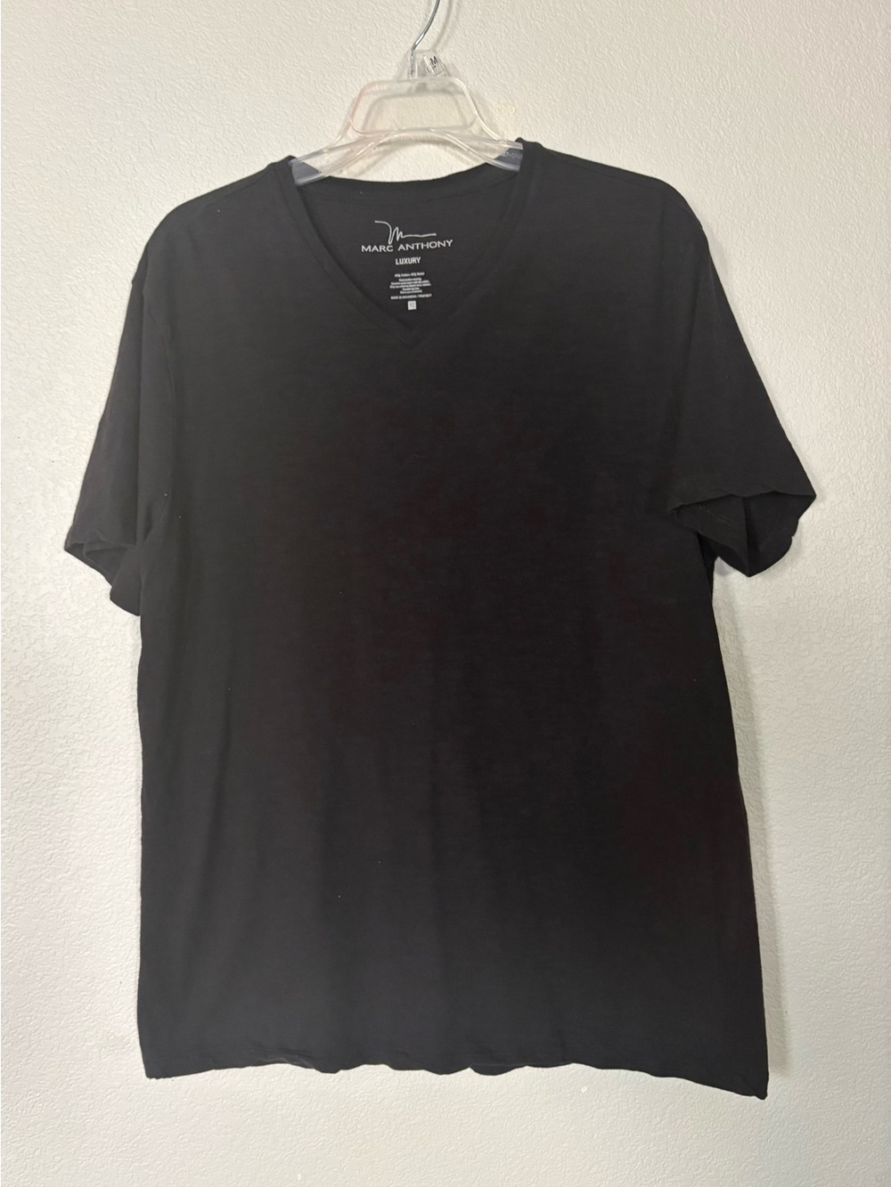 Marc Anthony Men's Black V-Neck Short Sleeve Tee